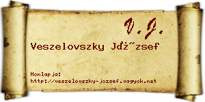 Veszelovszky József névjegykártya